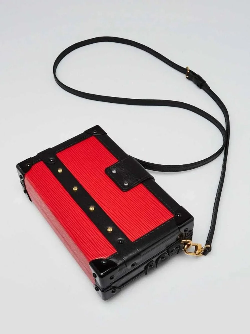 Louis Vuitton Coquelicot Epi Leather Petit Malle Bag
